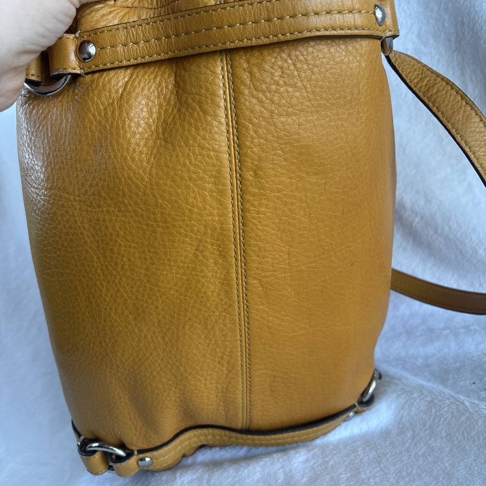 Y2K COACH Alexandra Orange Pebble Leather Convertible Shoulder Bag Charm 15273 - Picture 10 of 16